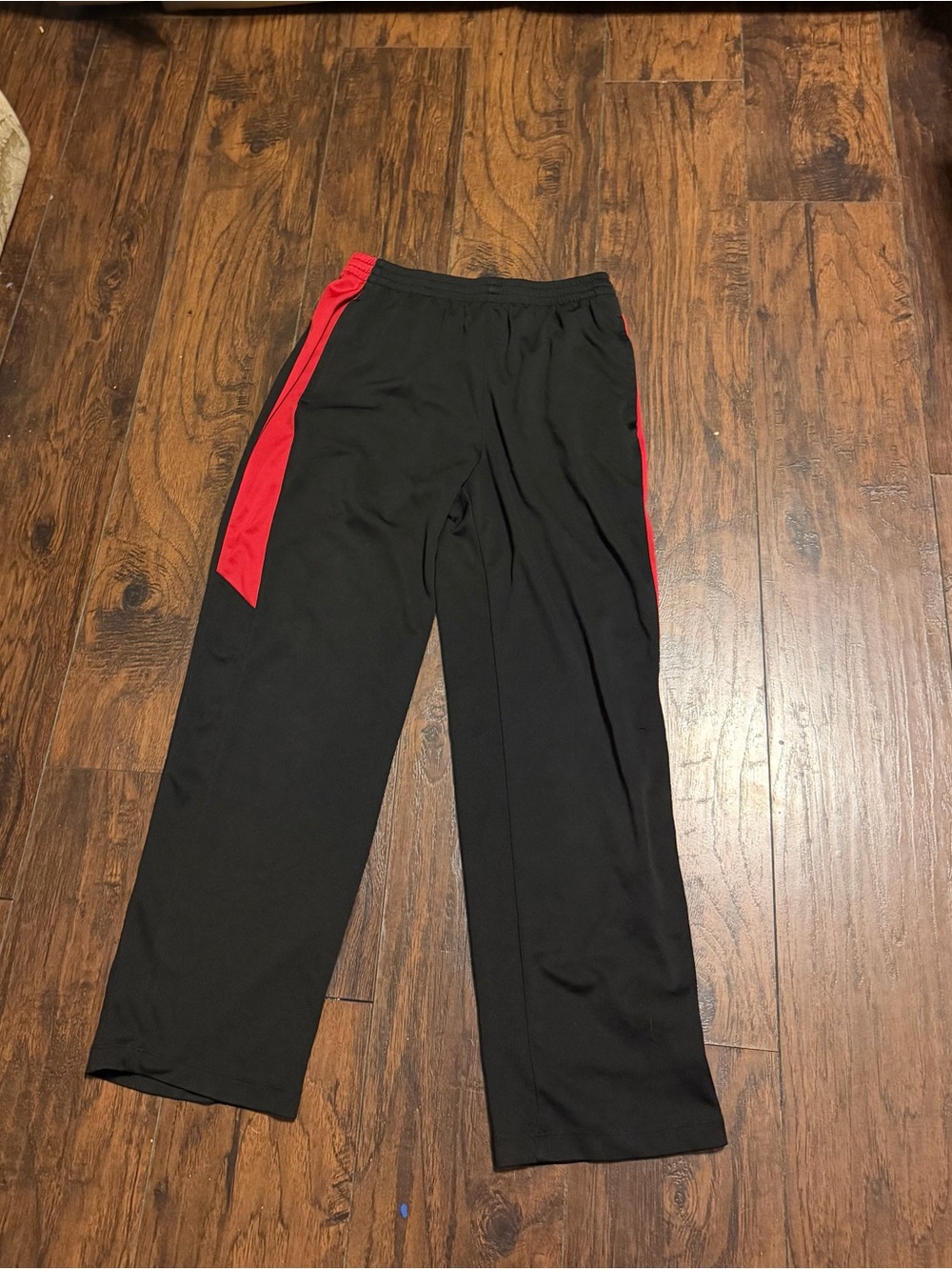 Men's Black Joggers with Red Side Panels
